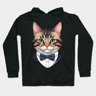 Fancy Cat with Bowtie no.17 Hoodie